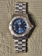 TAG Heuer WK2117-0 Blue Dial Automatic Men's Vintage Watch w/Stainless Band