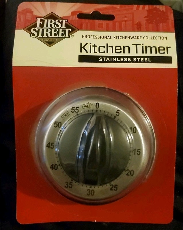 STAINLESS STEEL TIMER First Street Professional Kitchen, non-skid base NEW OOP