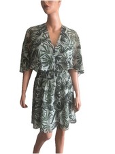 H by Halston Botanical Palm Lined Dress Flowy Romantic Summer Size 14