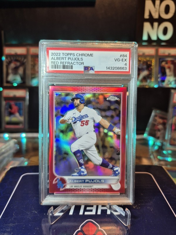 Albert Pujols 2022 Topps Chrome Red Refractor /5 PSA 4