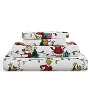 NEW The Grinch Dr Seuss Flannel Twin Size Sheet Set Christmas Holiday Bed Cover