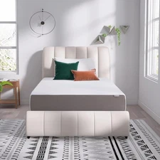 White/Grey, Twin, 10 Inch, Soft Plush Feel, Memory Foam Mattress