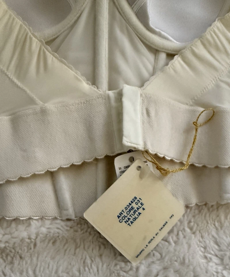 La Perla Deadstock Vintage NEW Ivory IT Sz 4 Backless Longline Bra 38 B NWT - Image 3 of 4