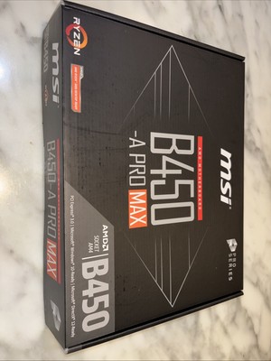 MSI B450-A PRO MAX Motherboard with BOX and I/O PLATE   - READ NOTES !