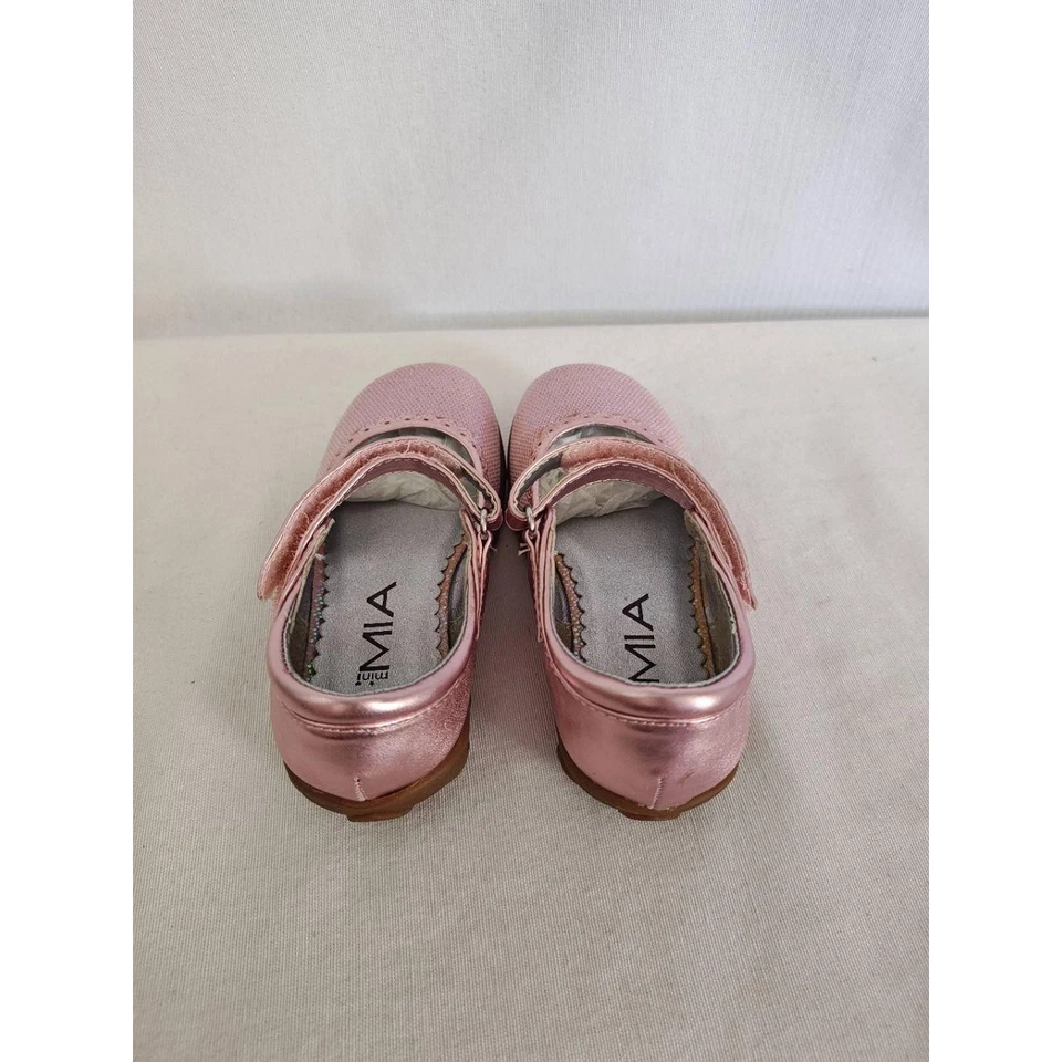 Zapatos MIA Mary Jane Drama Rosa Brillo Metálico Brillo Gancho Lazo Goma Nuevos 9 Foto 4 de 4