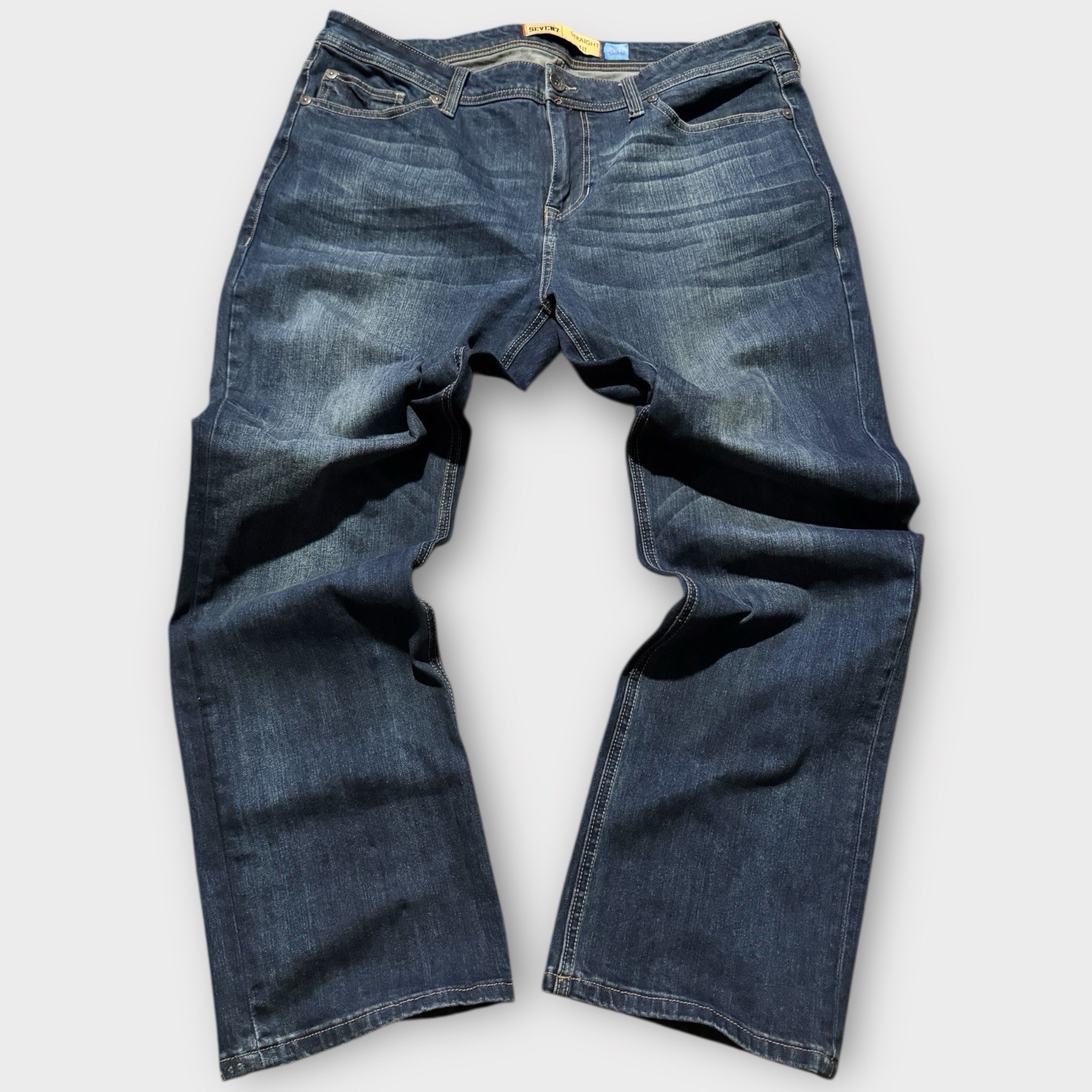 SEVEN7 Men’s 38 Skater Straight Fit VTG Y2K Embroidered Denim Jeans Waist Grunge