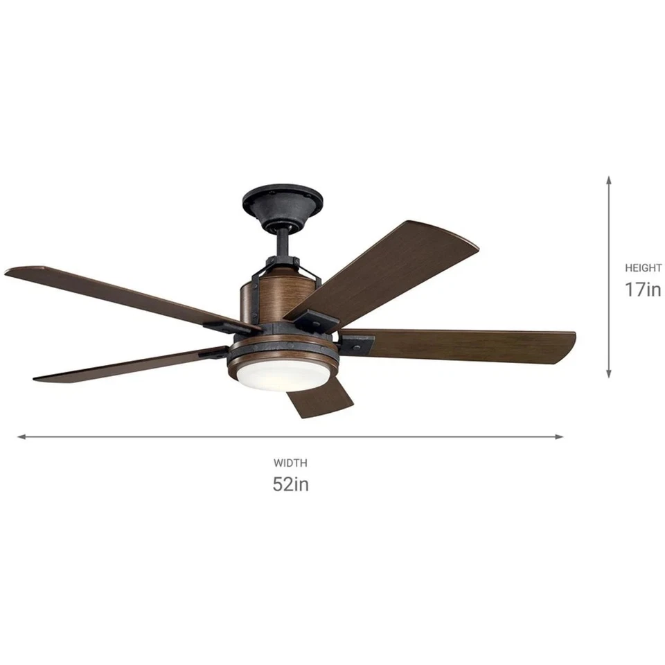SELL-Kichler Lighting 300052DBK Colerne Indoor Ceiling Fan Distressed Black - Image 2 of 2