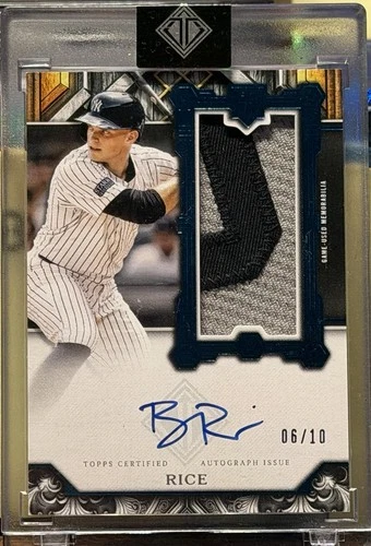 2025 Topps Transcendent Ben Rice /10 Rookie Auto Patch (Game Worn) Encased