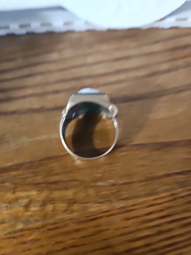Vintage 10K Gold Green Agate Carved Soldier Cameo Ring Size 10 (Yellow Gold) - Picture 5 of 11