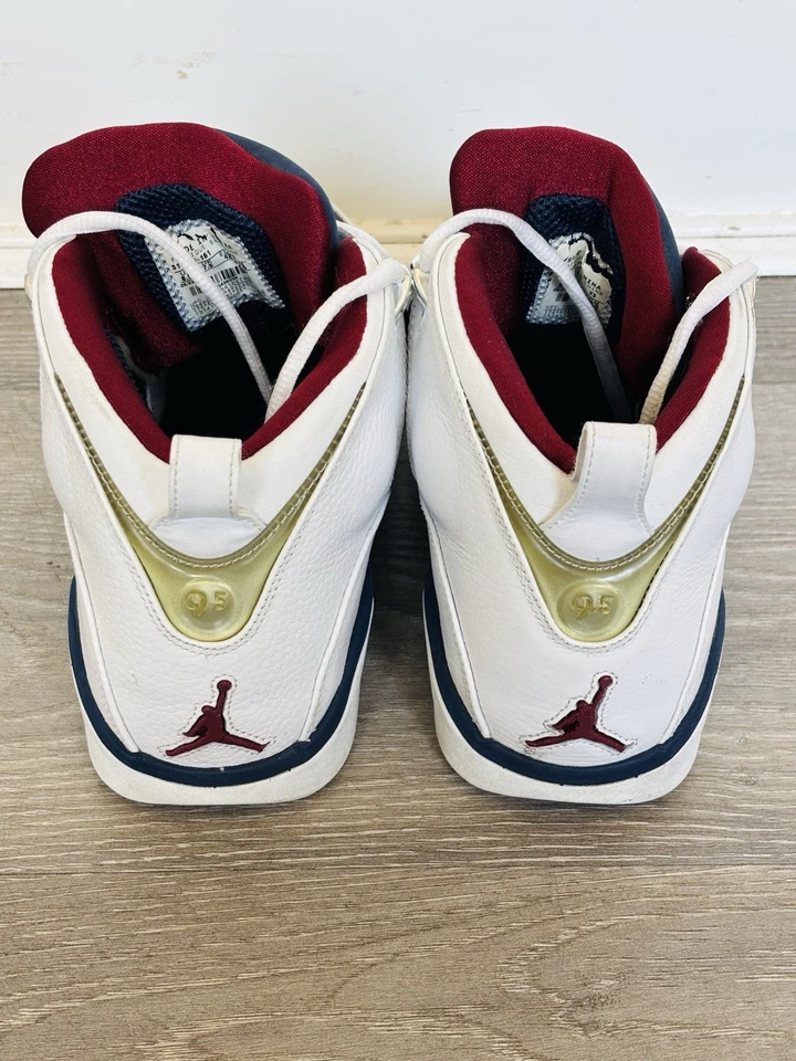 Zapatillas Air Jordan 9.5 Team Blanco Equipo Rojo Azul Marino 314308-161 Zapatos 8.5 Foto 3 de 4