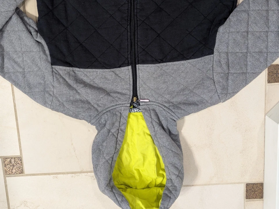 Jaqueta com capuz Shaun branca juvenil masculina XL/16 acolchoada preta e cinza zíper frontal - Imagem 2 de 4