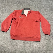 Columbia Mens 1/4 Zip Pullover Size XL Red Embroidered Fleece Logo