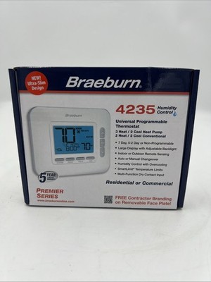 Braeburn 4235 Programmable Thermostat   3H/2C Heat Pump, 7-Day & 5-2 Day