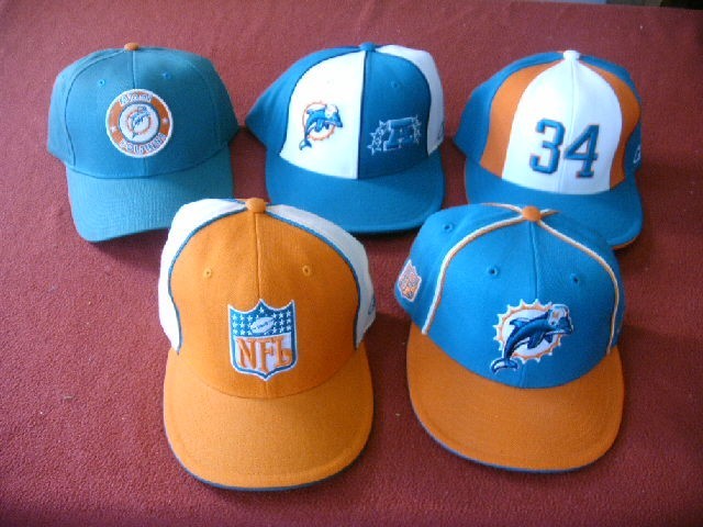 Vintage (5) Miami Dolphins Reebok Red Label NFL Baseball Hats Cap Ricky Williams