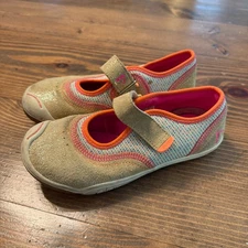 Plae Emme Girls Big Kid Size 1 Comfort Slip On Mary Jane Shoe Sparkle Gold Pink