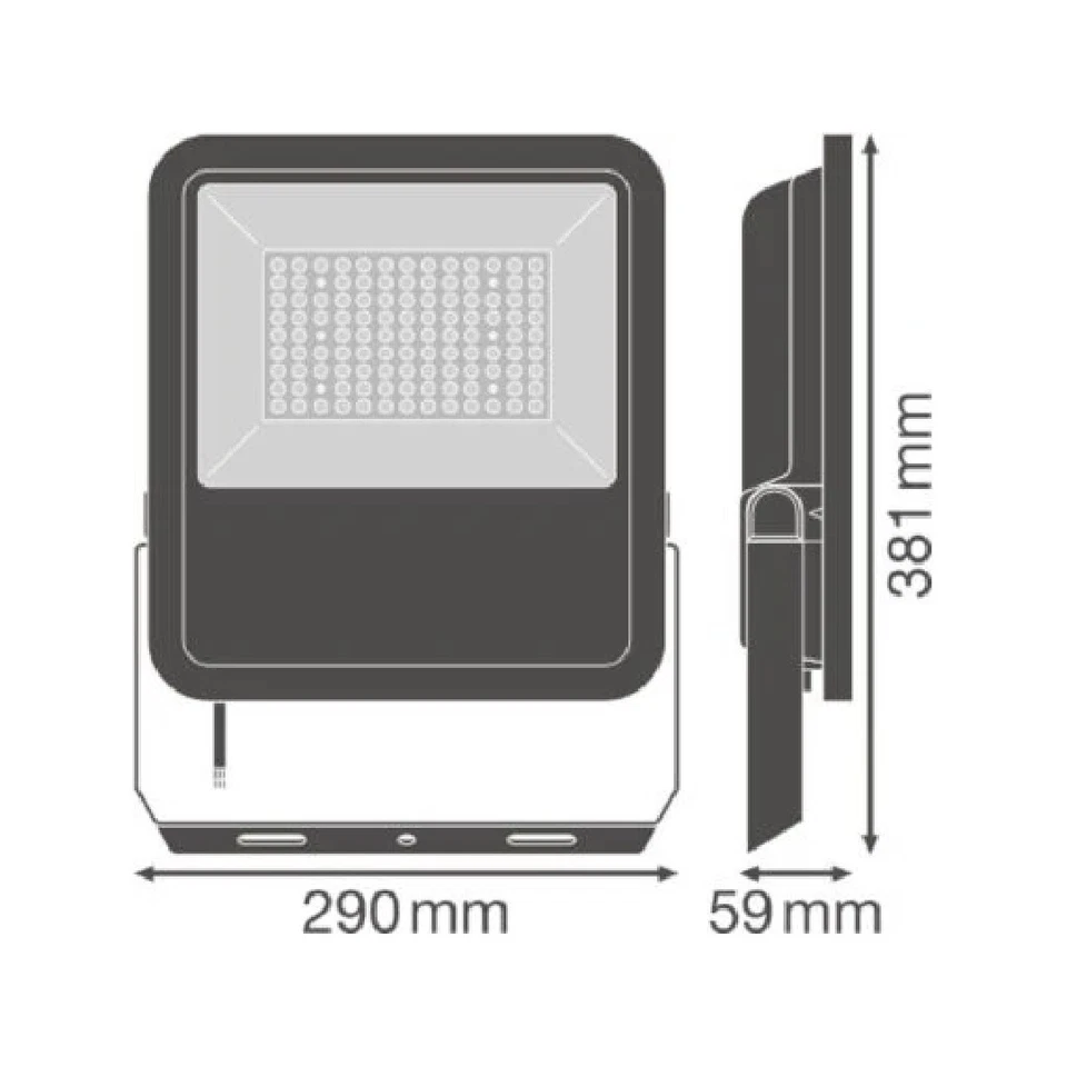 Proiettore Led 72W NERO 10000lm IP65 Esterno 4000K Asimmetrico LEDVANCE - Immagine 2 di 2