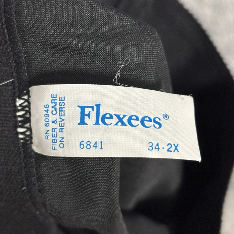 Prendas moldeadoras negras vintage Flexees medio deslizamiento 34 a 2X encaje ILGWU EE. UU. Foto 3 de 4