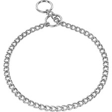 Herm Sprenger Chrome Plated Steel Dog Training Slip Collar Narrow Round Links