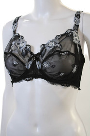 Lise Charmel Womens Rhinestone Detail Charm Accent Underwire Bra Black Size 36E