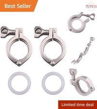 Stainless Steel 304 Tri Clamp 1.5 Inch Heavy Duty with Wing Nut and Silicone ...