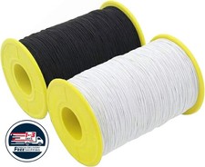 2 rollos de hilo el stico de 0,5 mm de grosor y 547 yardas negro y blanco