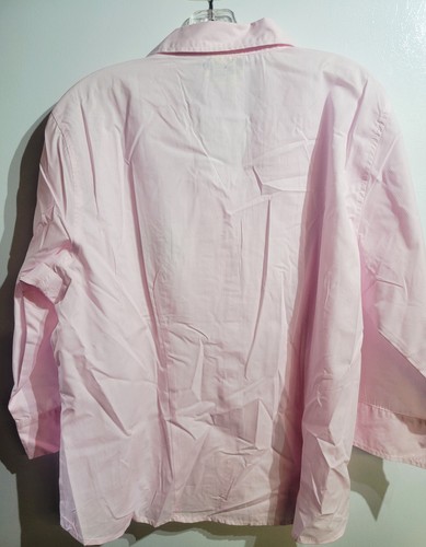 Camisa Las Olas Abotonada Talla XL Manga 3/4 Rosa Rayas Bordada - Imagen 3 de 4