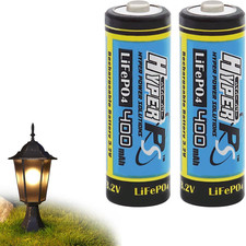 2-Pack 3.2V Lifepo4 14430 14 X 43Mm 400Mah Rechargeable Battery for Solar Pa
