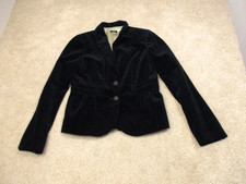 J Crew Blazer Womens Size 4 Navy Peplum Velour Cotton Office Career Preppy