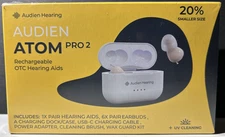 Audien ATOM PRO 2 Wireless Rechargeable OTC Hearing Aids, NEW & Sealed
