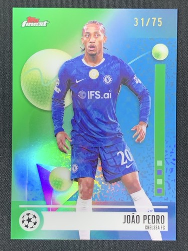 Joao Pedro 2025-26 Topps Finest UCC Common Green Refractor Base /75 #72