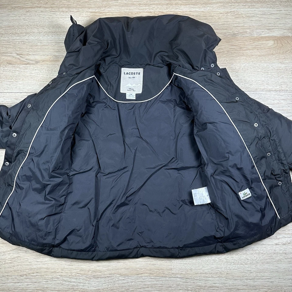 Abrigo Chaqueta LACOSTE Puffer Negro | Mujer Talla 38 XS Pequeño Foto 4 de 4