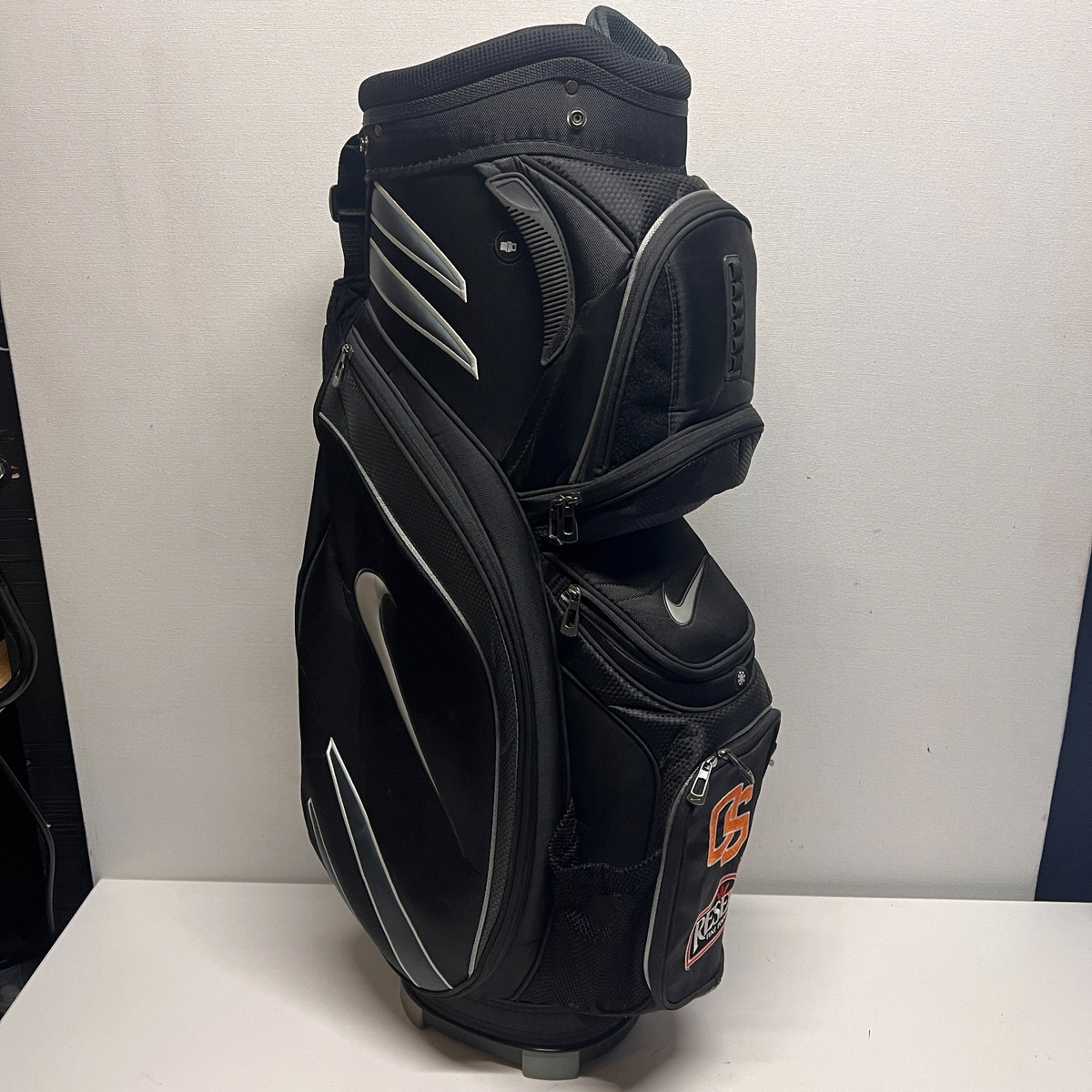 Nike Golf Cart Bag 14-way Divider Black & Gray Rain Cover Included