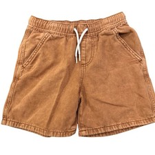 Art Class Relaxed Khaki Cotton Shorts, Boys Size 8 M Camel Brown Drawstring