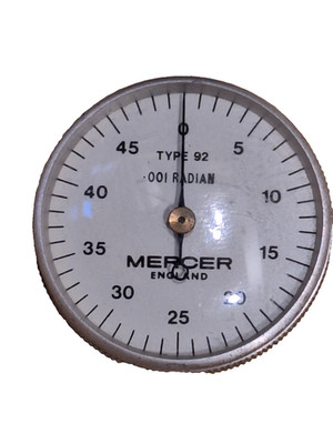 Ungewöhnlicher Mercer 92 DTI 0,001 Radian 0,12'' Federweg 1,37'' Zifferblatt hinterer Kolben