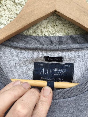 Armani Jeans Grey Comfort Crew Neck Long Sleeve Jumper Uk Men's Size L - Picture 3 of 7