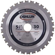 Oshlun SBF-054030 5-3/8in 30 Tooth Steel Cutting Circular Saw Blade 20mm Arbor