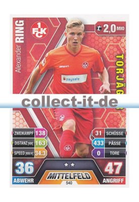 Match Attax Extra 14/15 - 540 - Alexander RING- 2. Bundesliga Torjäger