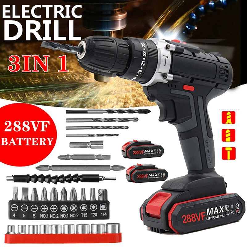 288VF Cordless Drill 2 Battery Heavy Duty Impact Driver