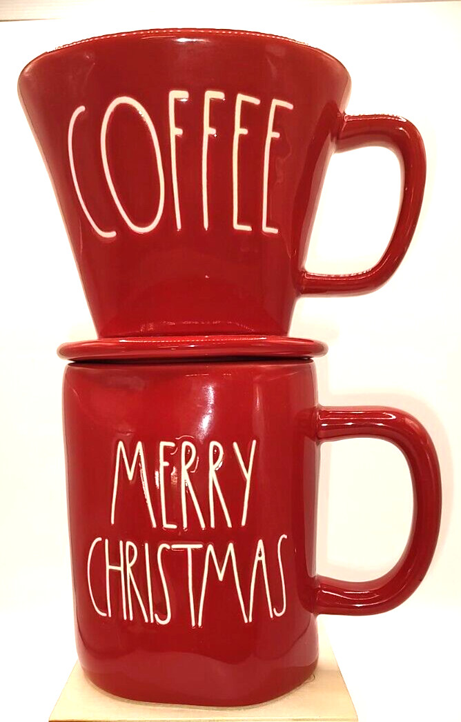 W/mug  " Merry Christmas And Coffee " Red 2 Piece Set