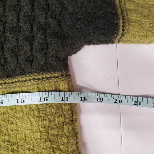 Maglione donna artigianale Inis lana merino Irlanda girocollo maglia cavo verde taglia M - Foto 13 di 15