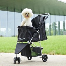 Foldable Pet Stroller for Dogs  Cats   Compact Design for Small to Medium Breed
