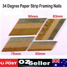 Paper Strip Framing Electroplating Nails For Senco Unimac 34 Deg Nail Gun Nailer
