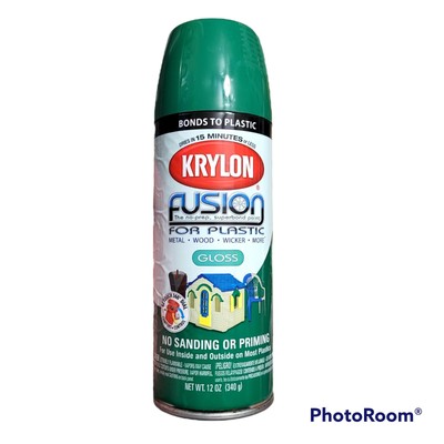 Krylon Fusion for Plastic Spray Paint Spring Grass Safety Green 2327 Cracked Lid