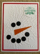 Christmas snowman winter embossed card kit of 6 made w/ Stampin' Up!