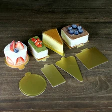 Set of 100 Gold Disposable Cardboard Cake Boards Base (Different Size & Shape)