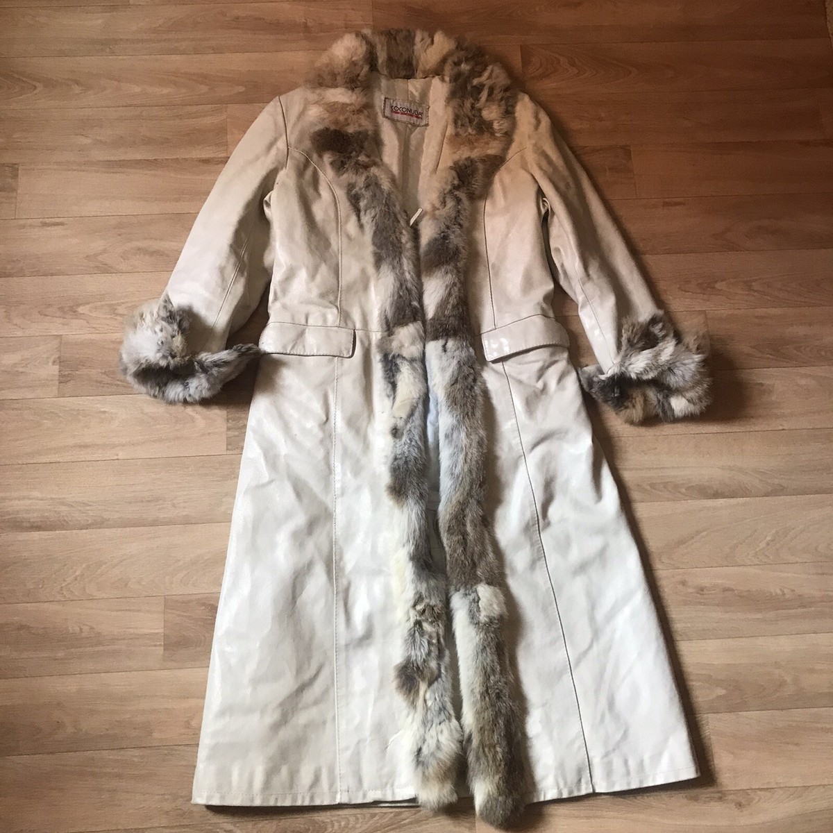 Y2K AFGHAN coat fur genuine leather jacket mongolian BOHO