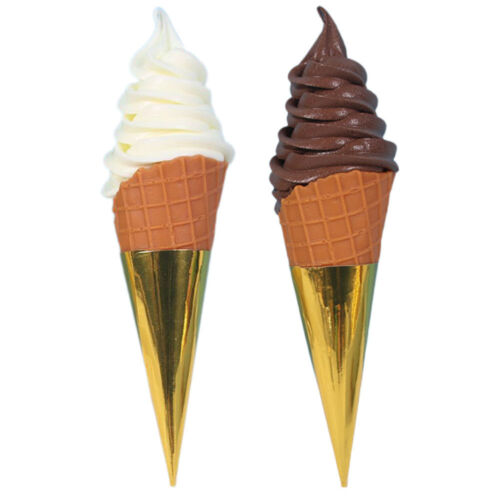  2 Pcs Small Fake Ice Cream Realistic Food Cone Artificial Child Commercial - 第 1/12 張圖片