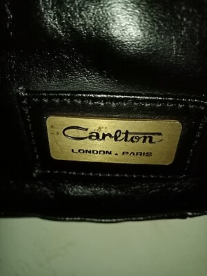 Unisex retro Carlton London Paris black travel shoulder bag