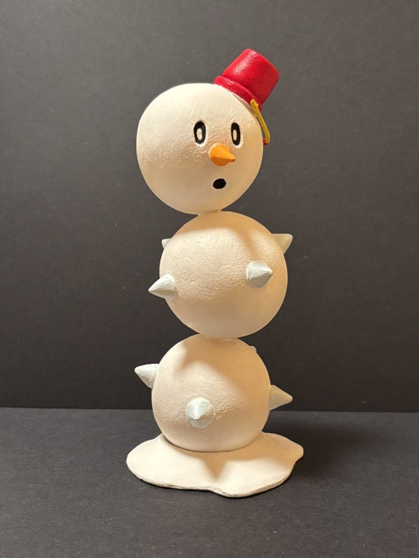 Handmade Hand-painted Nintendo Super Mario 6" Snow Pokey Figurine Replica