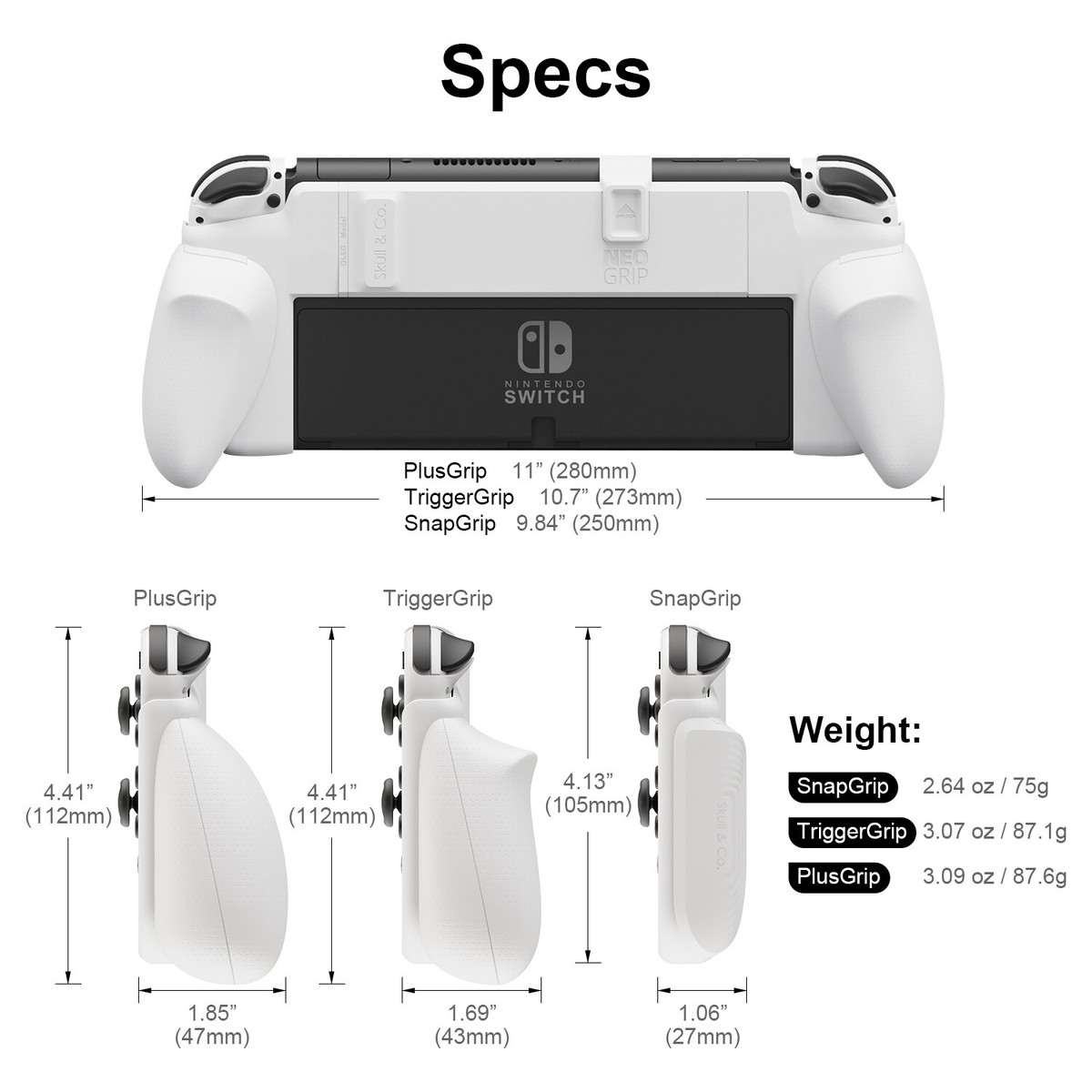 Skull & Co Neo Grip Nintendo スイッチ用 Amazon.com: Skull & Co. NeoGrip Bundle: an Ergonomic Grip